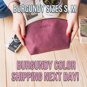 Monogram makeup bag,Personalized bridesmaid gift,Personalize cosmetic bag,Leather zipper pouch,Monogrammed cosmetic bag,Leather makeup case