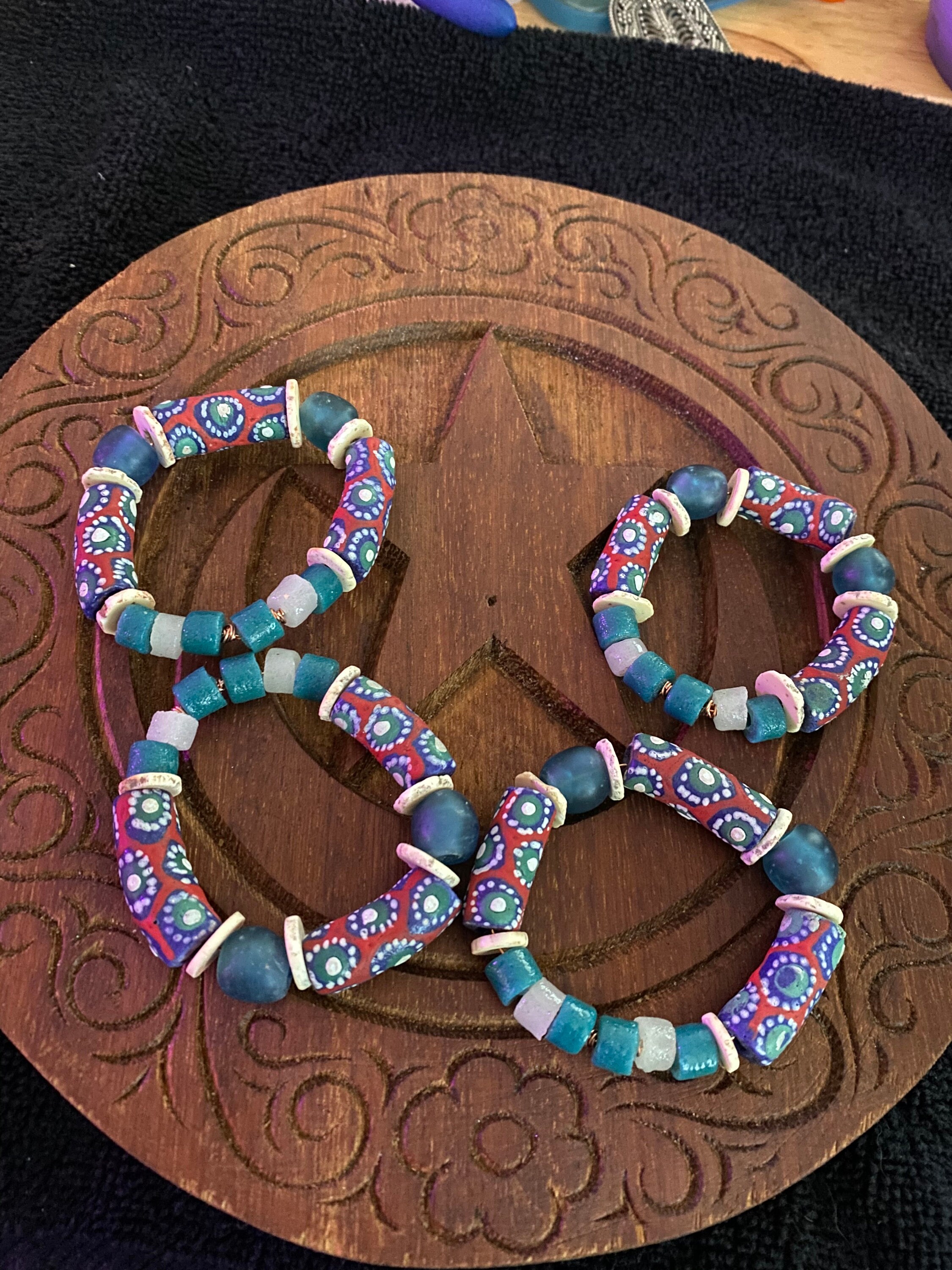 African Bead Napkin Ring Etsy