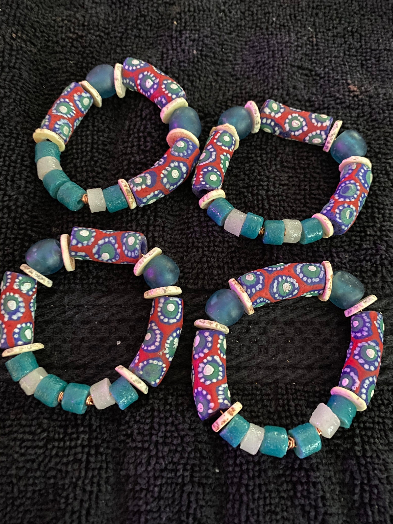 African Bead Napkin Ring Etsy