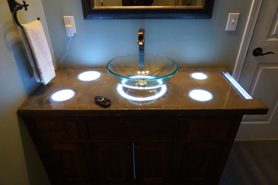 Led Concrete Countertop 48 Bathroom Vanity Etsy