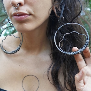 12 gauge Copper ear hanger, Dark ear weights, Ear hangers, Stretched lobes, Leopard copper ear weight, Big ear hangers, Statement ear weight