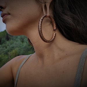 Copper weights, 0 Gauge copper hoops, Stretched ears, Dangle hoops, Ear hangers, Dangle plugs, Ear weights, Copper hoops, Big hoops