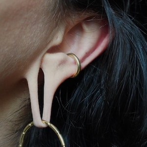 2,5mm Brass ear cuff, Simple ear jewerly, Ear cuff-no holes required, Non pierced cuff, Fake piercing, Elegant ear cuff, Shiny brass cuff