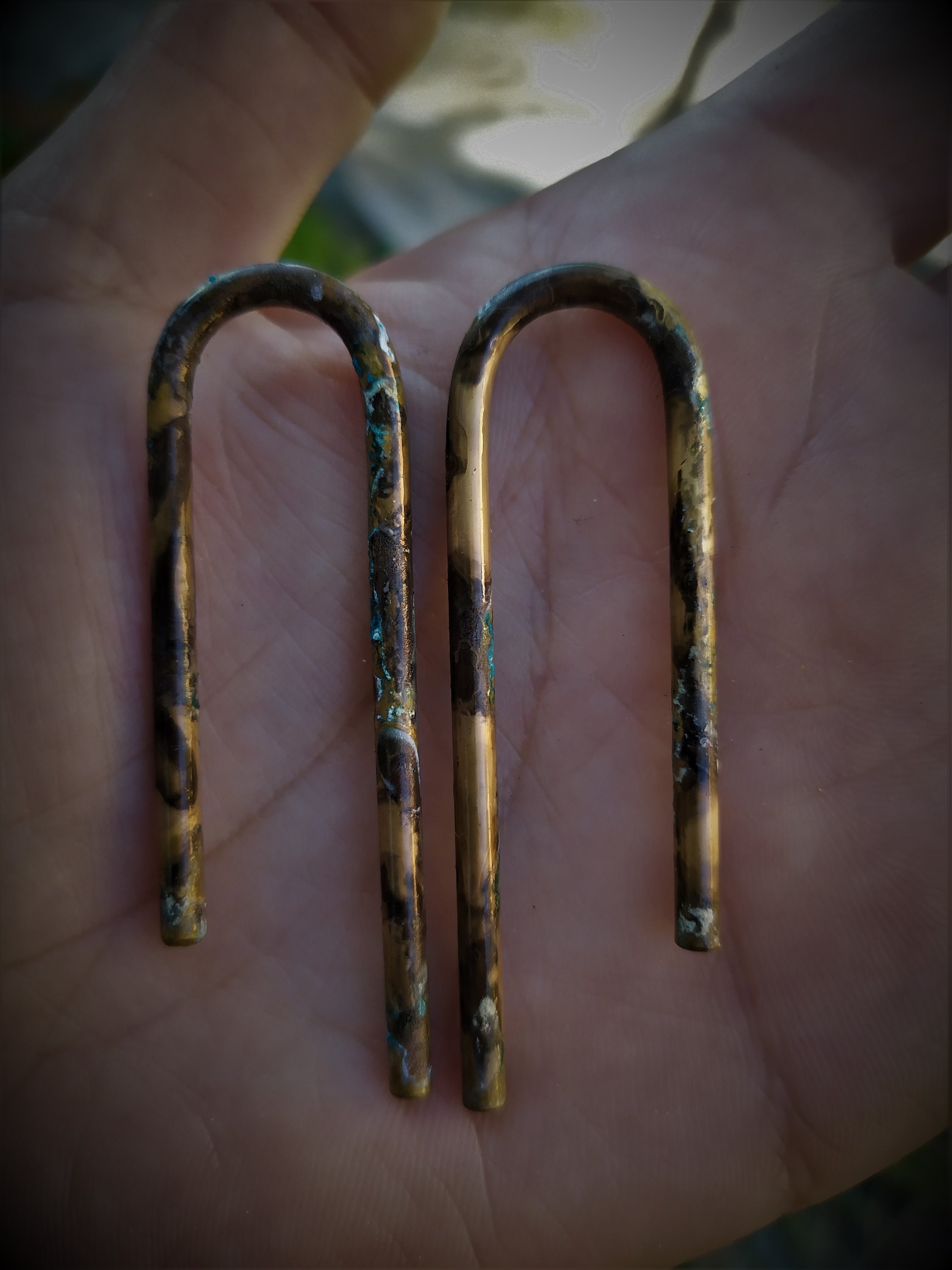 8 Gauge brass ear hanger Simple ear weights Brass ear Etsy