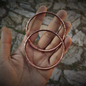 Copper weights, 8 Gauge copper hoops, Stretched ears, Dangle hoops, Ear hangers, Dangle plugs, Ear weights, Copper hoops, Big hoops