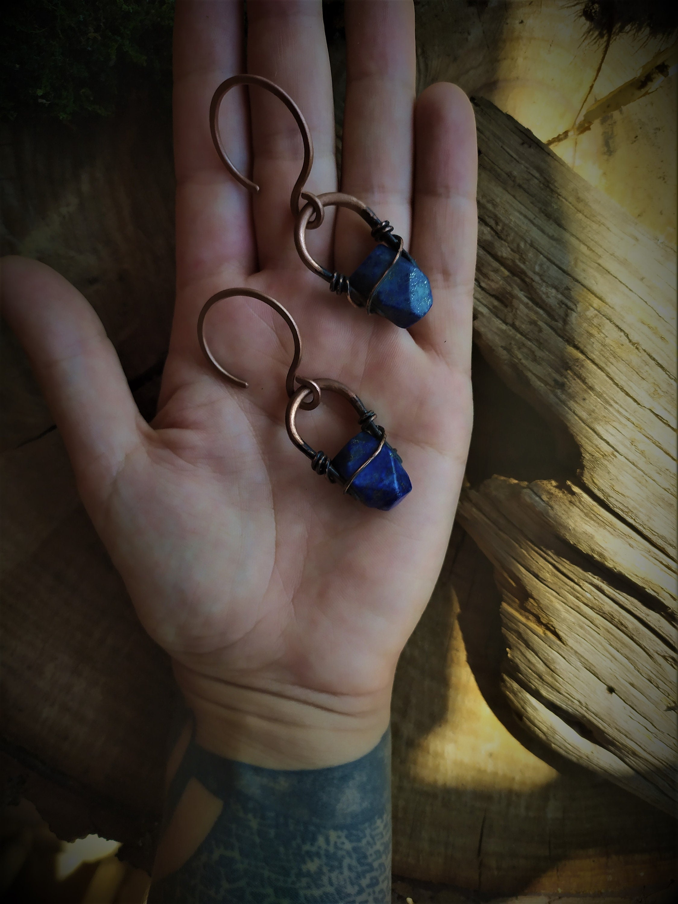 Copper ear weights Crystal ear weights Stretched lobes Ear Etsy