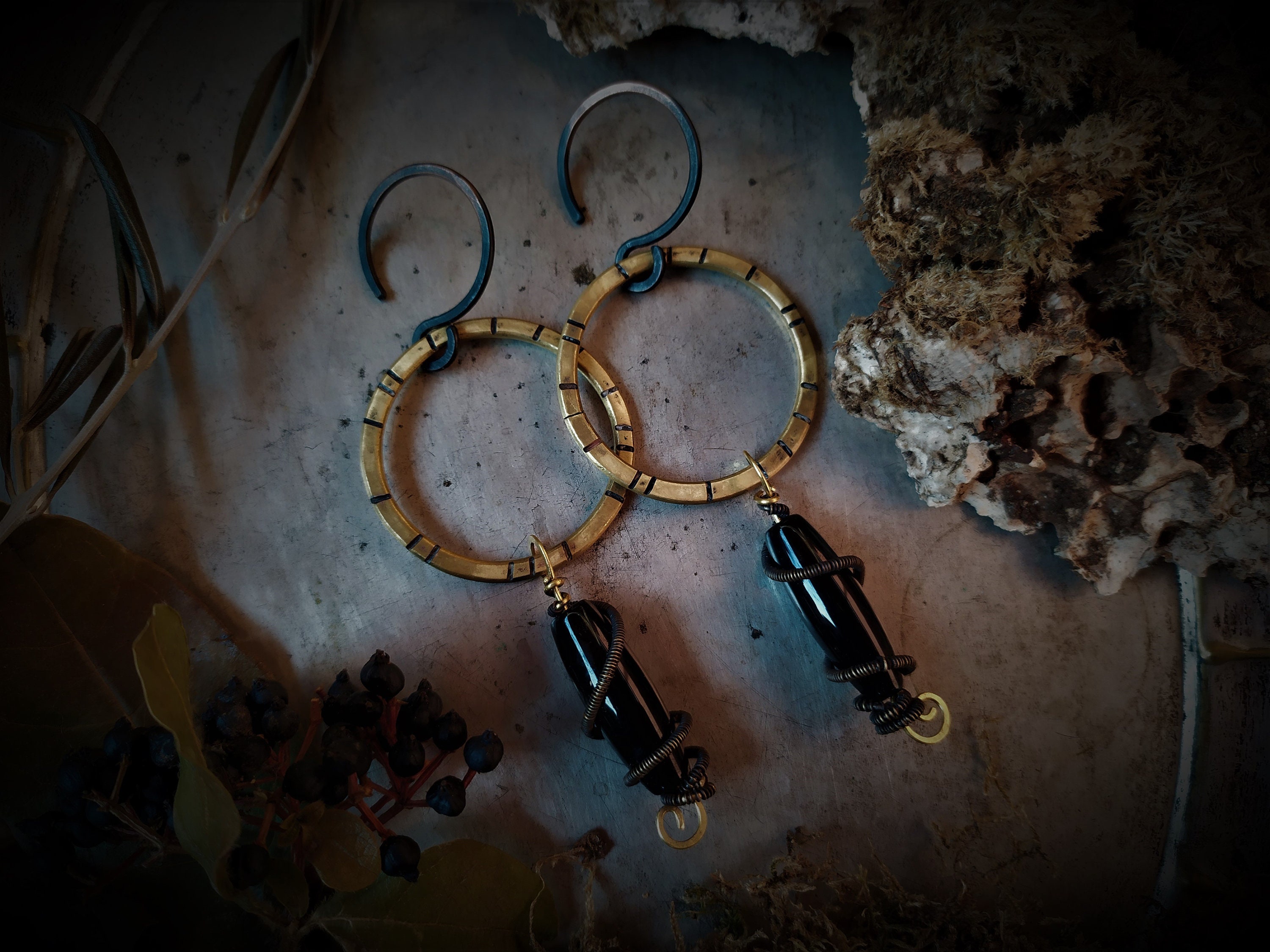 Ear Weights Crystal Ear Weights Streched Ears Brass Hoops Etsy