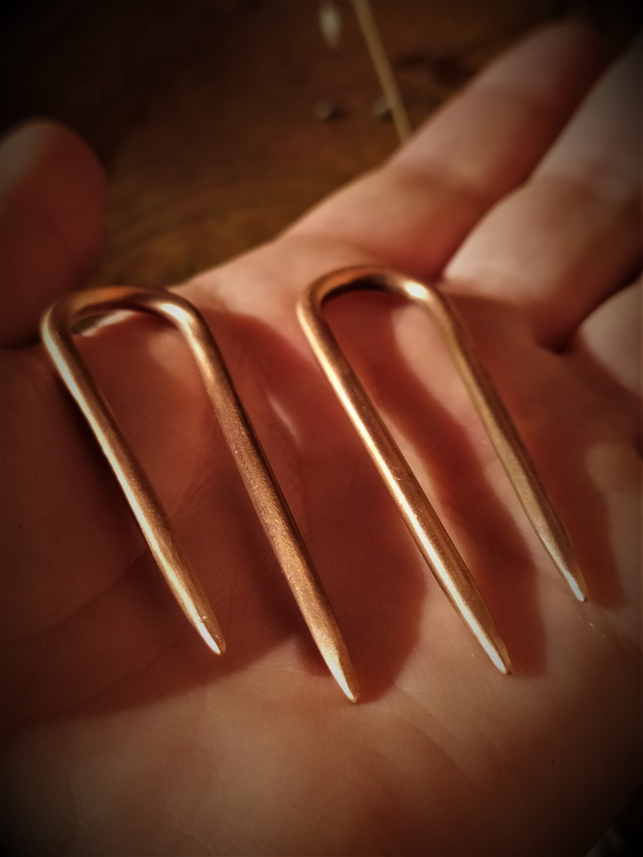 8 Gauge copper ear hanger Simple ear weights Copper ear Etsy