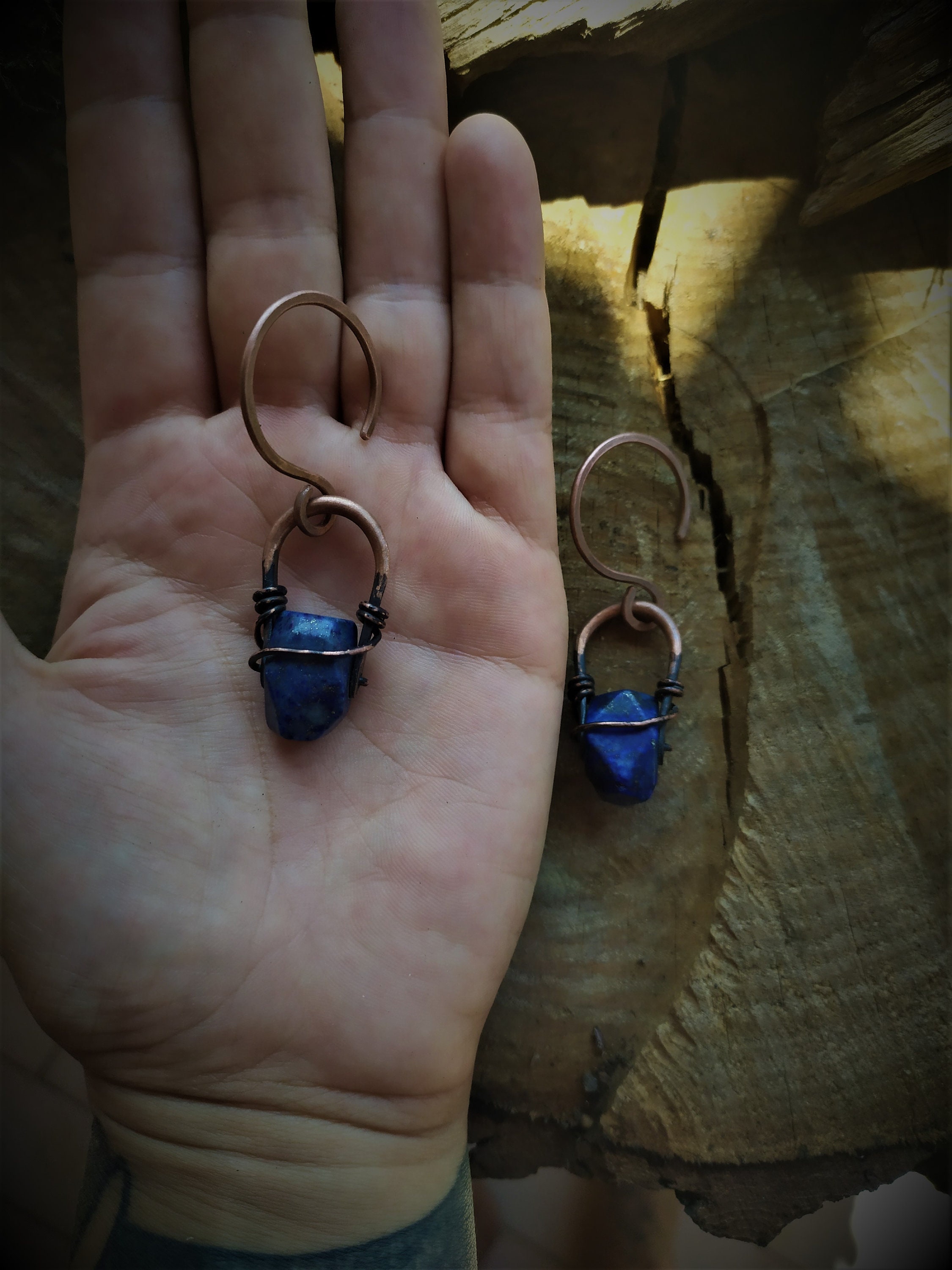 Copper ear weights Crystal ear weights Stretched lobes Ear Etsy