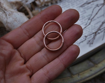 Copper weights, 12 Gauge copper hoops, Stretched ears, Dangle hoops, Ear hangers, Dangle plugs, Ear weights, Copper hoops, Small hoops