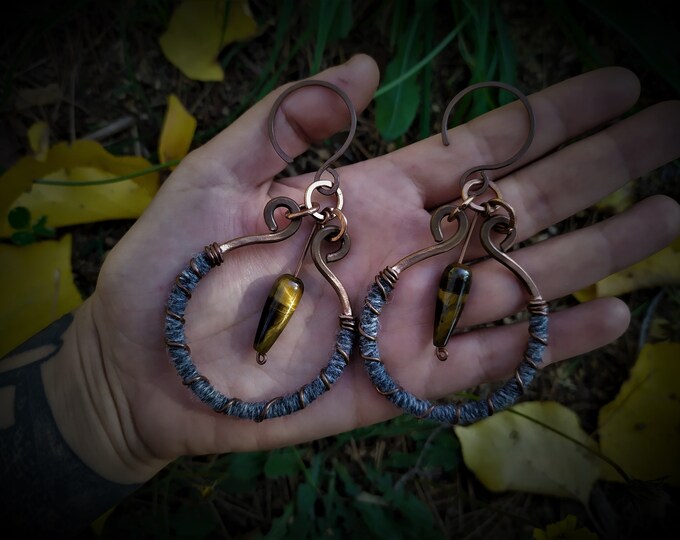 Copper Ear Weights Crystal Ear Weights Stretched Lobes Ear Etsy