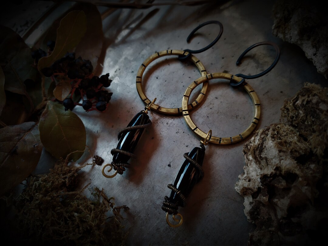 Ear Weights Crystal Ear Weights Streched Ears Brass Hoops Etsy