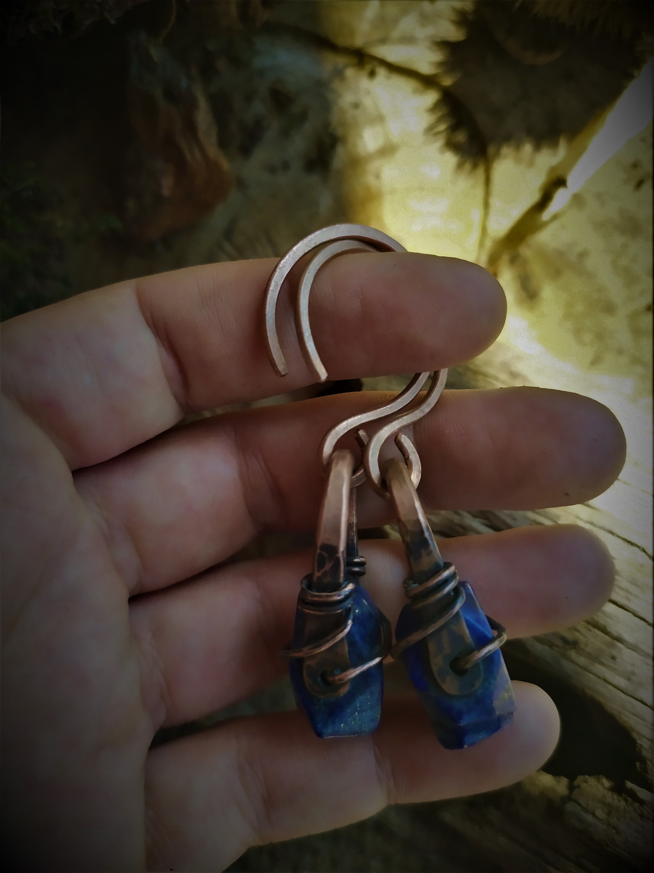 Copper ear weights Crystal ear weights Stretched lobes Ear Etsy