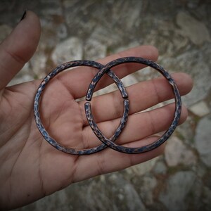 6 gauge copper hoops for stretched ears, ear weights, ear hangers for man and woman,dark witch ear hoops, gift idea for him and her