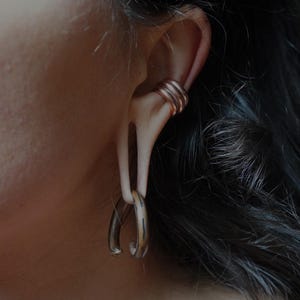 Copper ear cuff, Simple ear jewerly, Ear cuff-no holes required, Non pierced cuff, Fake piercing, Elegant ear cuff, Shiny copper cuff