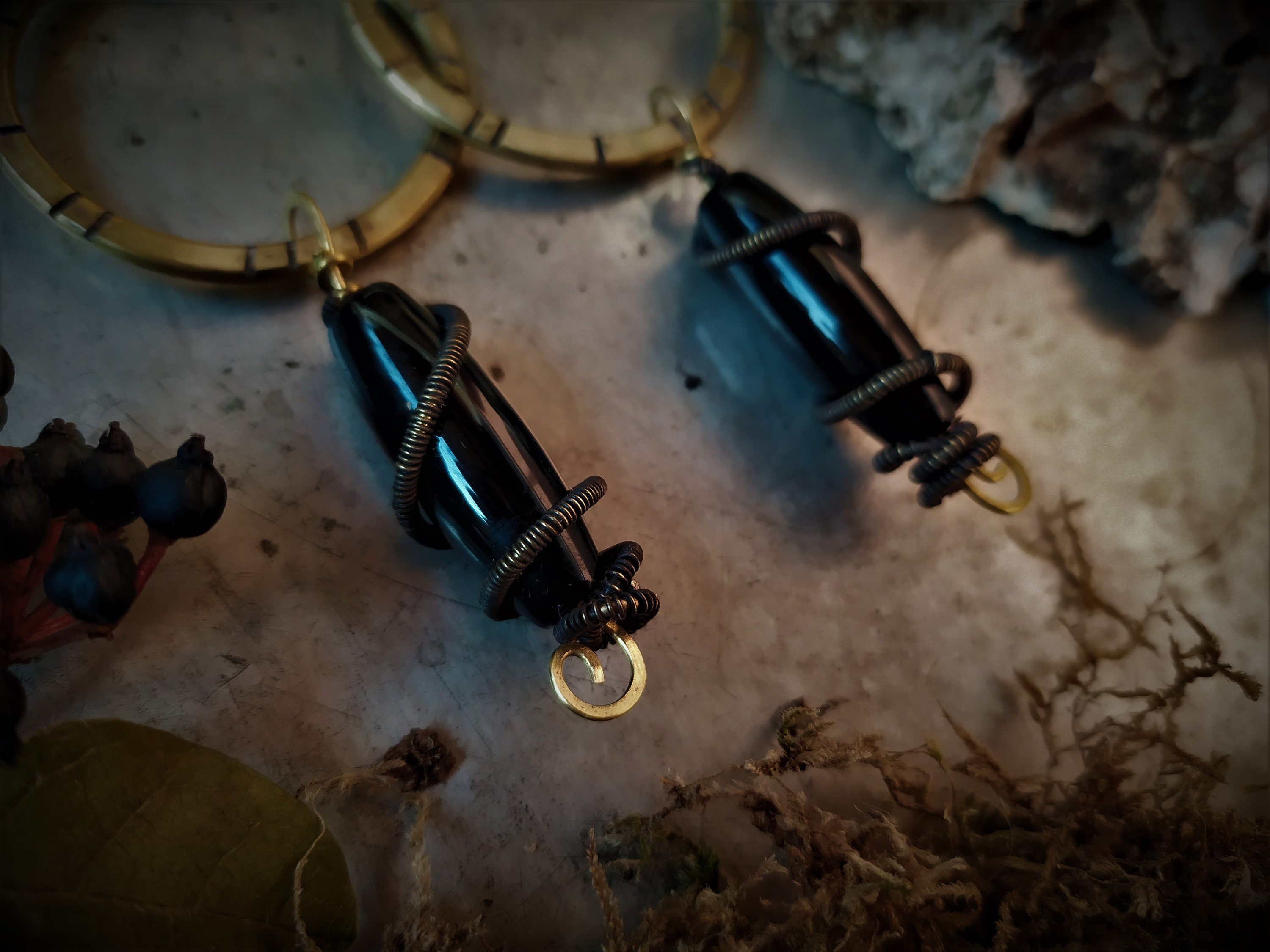 Ear Weights Crystal Ear Weights Streched Ears Brass Hoops Etsy