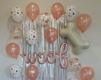Cursive Rose Gold Fur Ever Young Balloons Pet Birthday Decorations Dog Birthday Balloons Car Birthday Balloons Pet Birthday Balloons