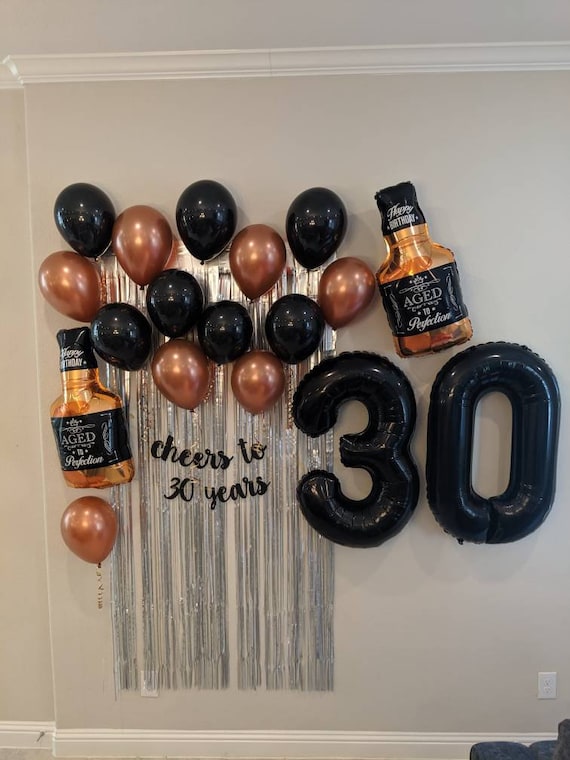 Cheers to 30 Years Balloon Party Pack 30 Birthday Decorations 30th Birthday  Balloons Happy Birthday Decorations Set Dirty Thirty Whiskey 