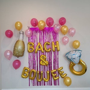 Bach and Boujee Balloon Bridal Shower Balloons Bachelorette Party Balloons Engagement Ring Balloon Gold Bach & Boujee Balloon Banner