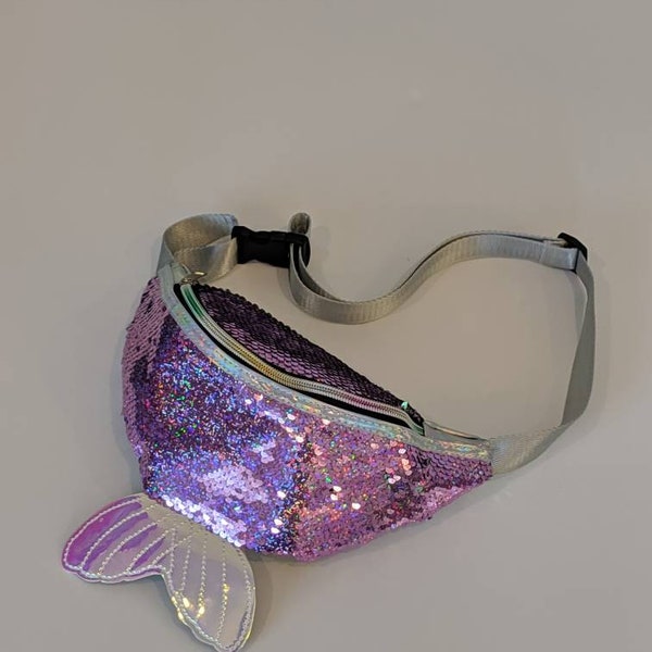 Purple Sequin Mermaid Fanny Pack Bachelorette Fanny Pack Last Splash Mermaid Purse