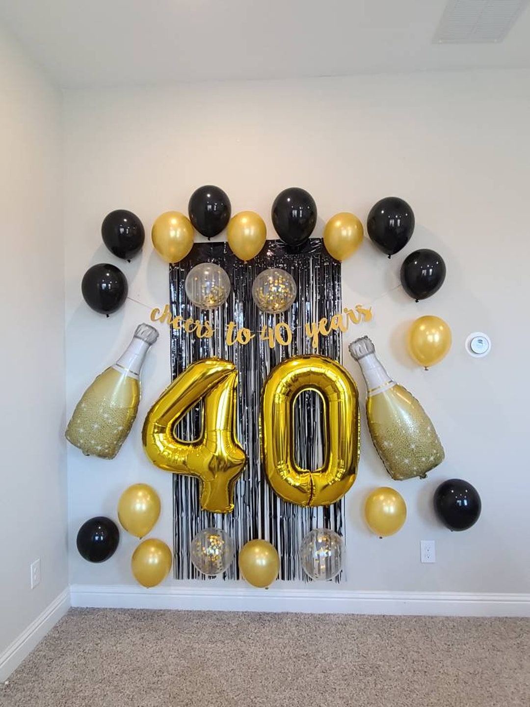 Saludos a 50 años Conjunto de decoración de cumpleaños Globo de champán  Globos de 50 cumpleaños Jumbo 50 Decoraciones de 40 cumpleaños 40 Oro 50 -   México