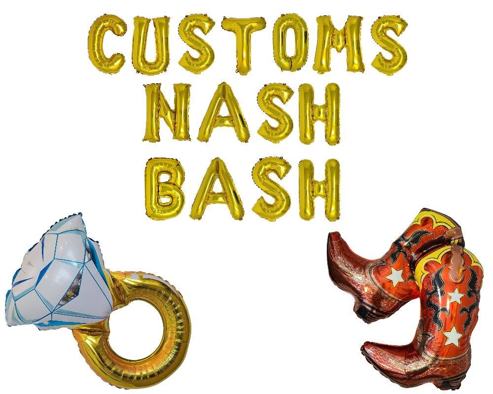 Nash Bash Balloon Banner Nashville Bachelorette Party Decorations Engagement Ring Balloon Boot Balloon Yeehaw Baches Custom Nash Bash Banner