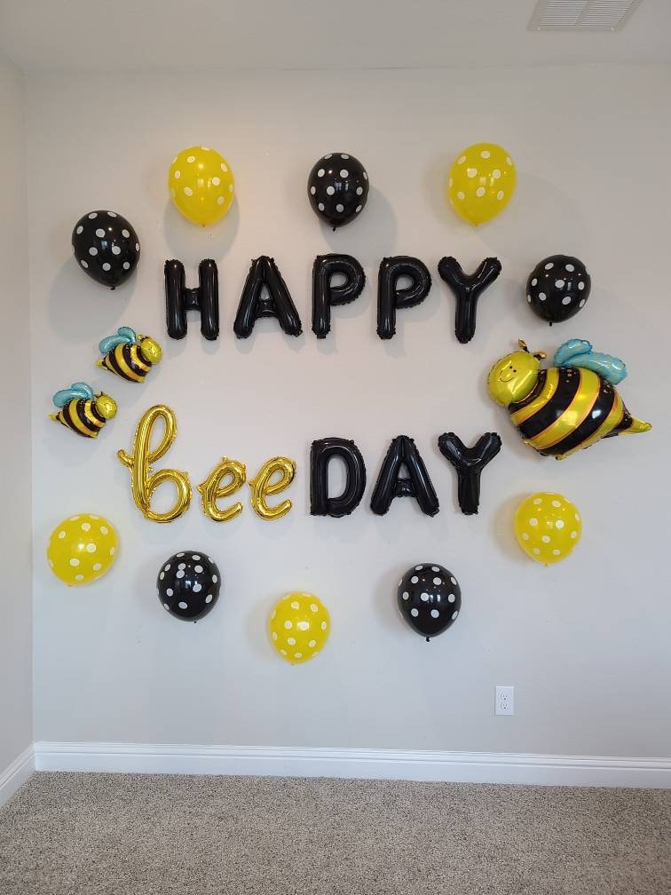 Bee Birthday Decorations Happy Beeday Happy Birthday Balloons Includes all pictured balloons