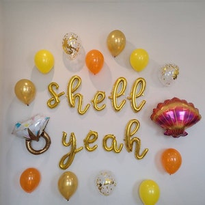 Shell Yeah Bachelorette Party Decorations Mermaid Bachelorette Party Balloons Engagement Ring Balloon Bachelorette Party Balloons Bach