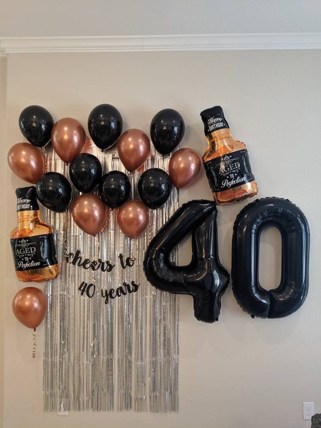 Juego de decoración para 40 cumpleaños, diseño de globo de whisky, tamaño  jumbo, 40 pulgadas, color España