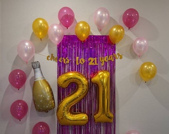 Cheers to 21 Years Party Decoration Set Champagne Balloons Legal AF 21st Birthday Balloons Jumbo 21 Finally 21 Cheers and Gold 21 Number