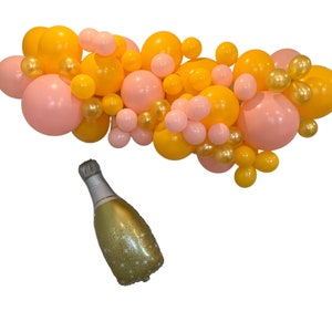 Champagne Theme Balloon Garland Champagne Theme Bachelorette Champagne Theme Birthday 8 ft Pink and Golden Balloon Garland Pink and Goldenro