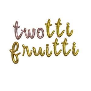 Cursive Twotti Fruitti Balloon Garland Twotti Fruitti Balloons Cursive Two Tutti Fruitti Balloons Two Sweet Second Birthday Balloons