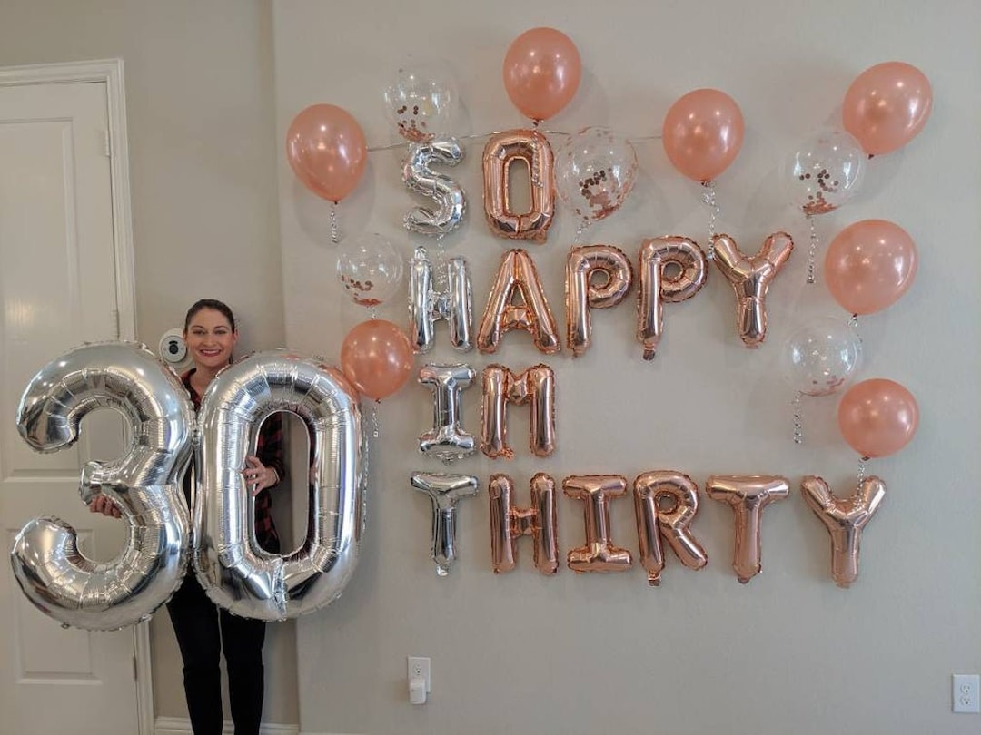 30 Piece so Happy Im Thirty Balloons 30th Birthday Decor Dirty