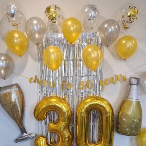 Cheers To 30 Years Balloon Party Pack 30 Birthday Decorations Etsy