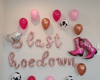 Last Hoedown Bachelorette Party Decorations Austin Texas Bachelorette Bachelorette Engagement Ring Balloon Boot Balloon yeehaw Baches