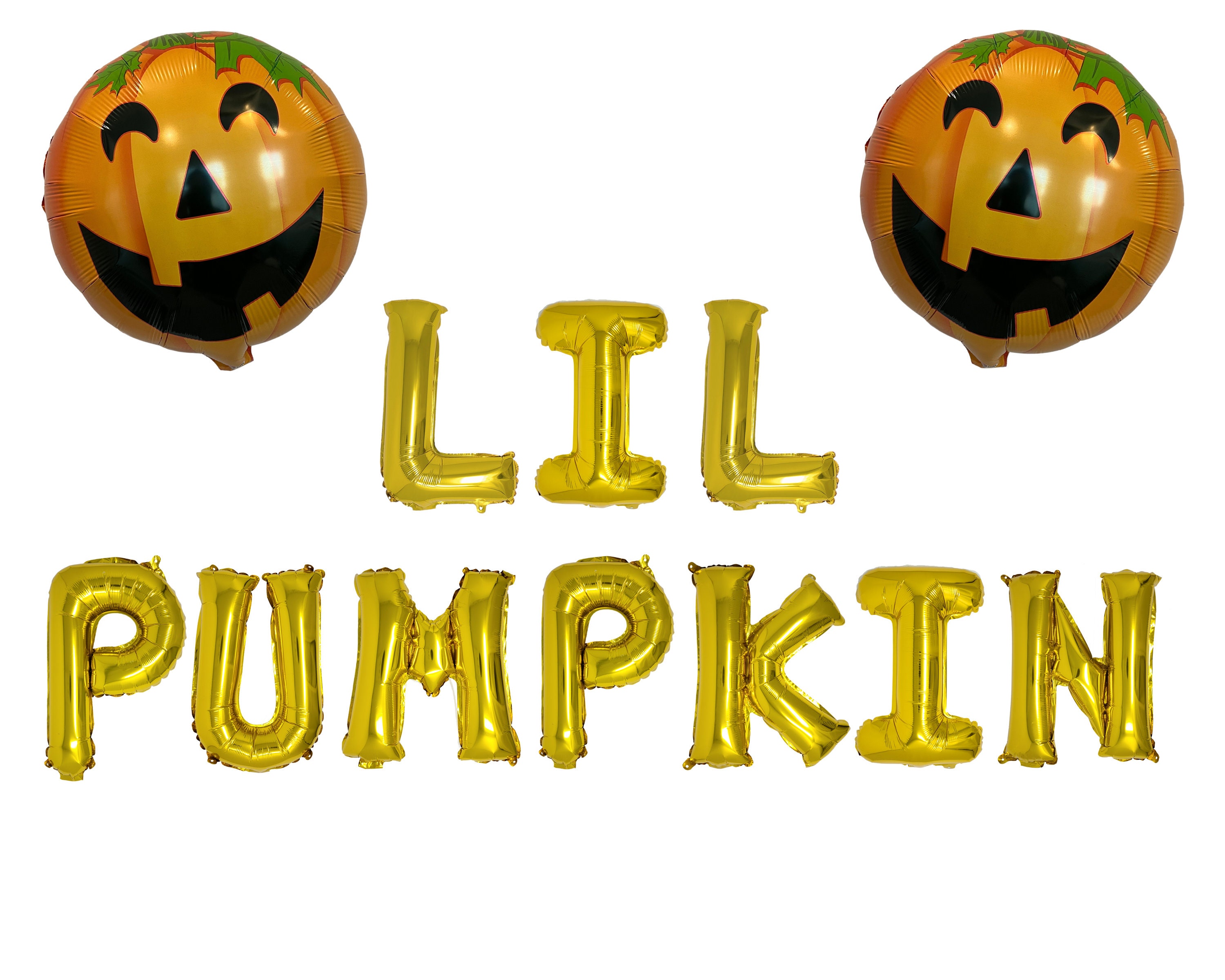 Lil Pumpkin Balloon Banner with Pumpkin Balloon Halloween Balloons Halloween Gender Reveal Halloween Baby Birthday Little