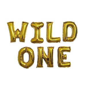 Wild One Balloons First Birthday Balloons 1st Birthday Balloons Gold Wild One Banner