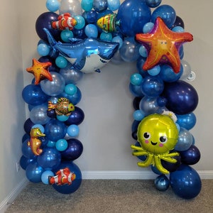 16 Foot Under The Sea Balloon Garland Kit Baby Shark Sea Animal Balloons Fish Balloon Garland Shark Balloons Ocean Balloon Garland Octopus