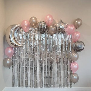 Silver Disco Backdrop Disco Bachelorette Disco Birthday Silver Backdrop Rhinestone Cowgirl Space Cowgirl Last Disco Space Backdrop Disco Bal