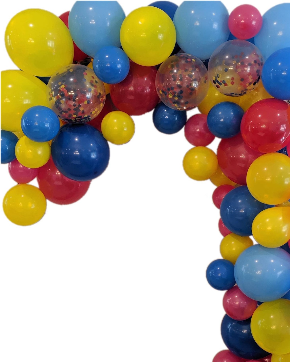 15 Foot Circus Balloon Garland Red Yellow Blue and Confetti Etsy