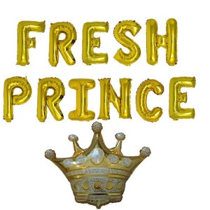 Fresh Prince Balloon Banner 90s Birthday Fresh Prince Birthday Crown Balloon Gold Fresh Prince 90s Birthday Theme Crown Hip Hop Birthday