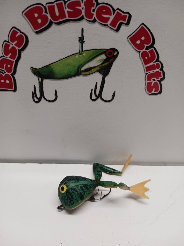 Vintage rubber frog fishing lure from 1960s 1970s
