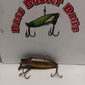 Heddon King Basser Fishing Lure With Glass Teddy Bear Eyes Heddon King Basser Fishing Lure With Glass Teddy Bear Eyes