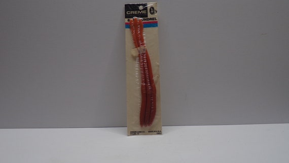 Vintage Creme Scoundrel Rubber Worm 3 Pack of 8worms From 1980s