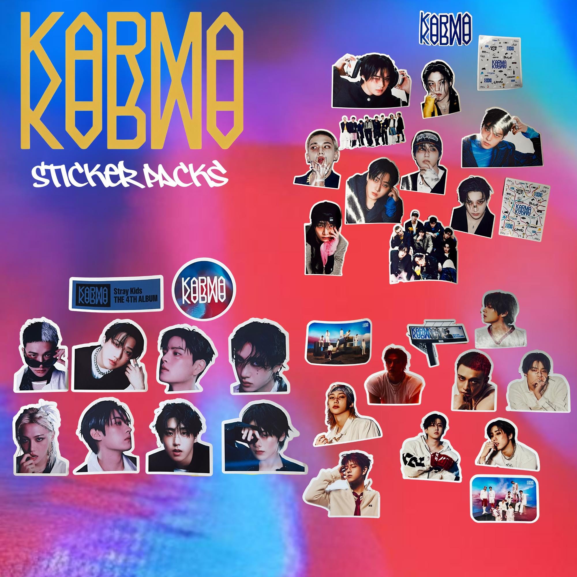 KARMA Sticker Pack (13) Die Cut Stray Kids - Etsy