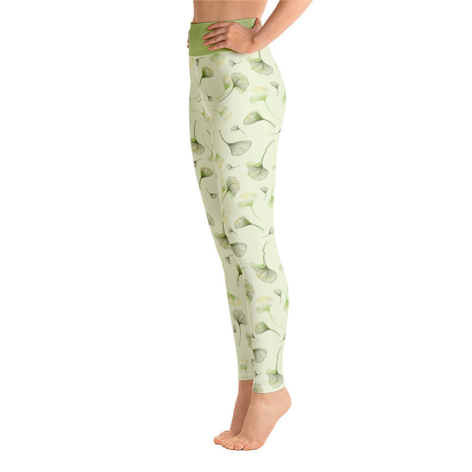 Ginkgo Yoga Pants Ginkgo Yoga Leggings Inspired by nature | Etsy