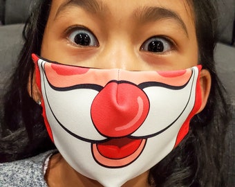 Santa Clause Face Mask, Christmas Face Mask, Adult & Kids Face Masks, Santa Face Mask, Matching Face Mask, Christmas Face Mask, Free Lanyard