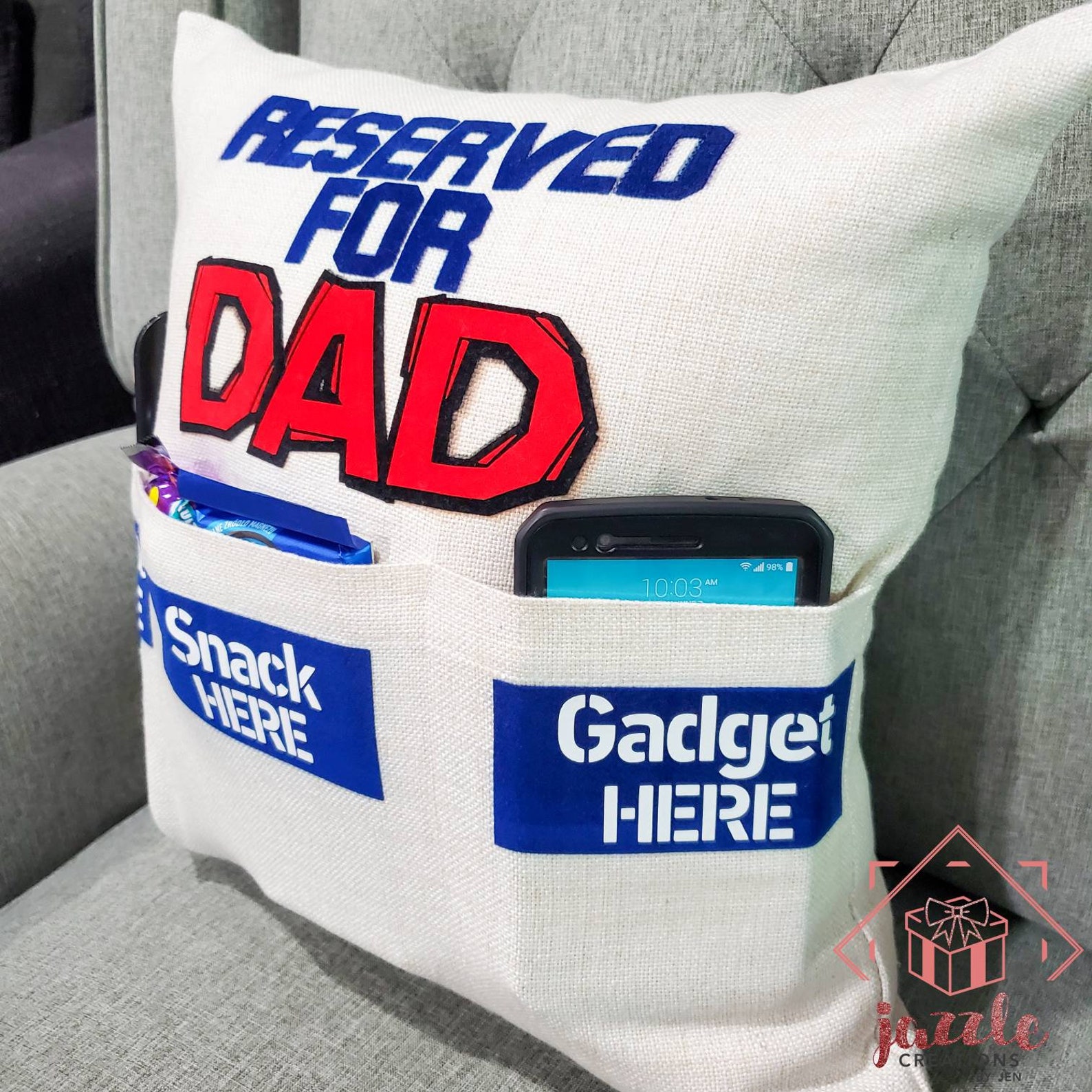 Custom Dad Pillow Personalized Dad Pocket Pillow Custom Dad Etsy
