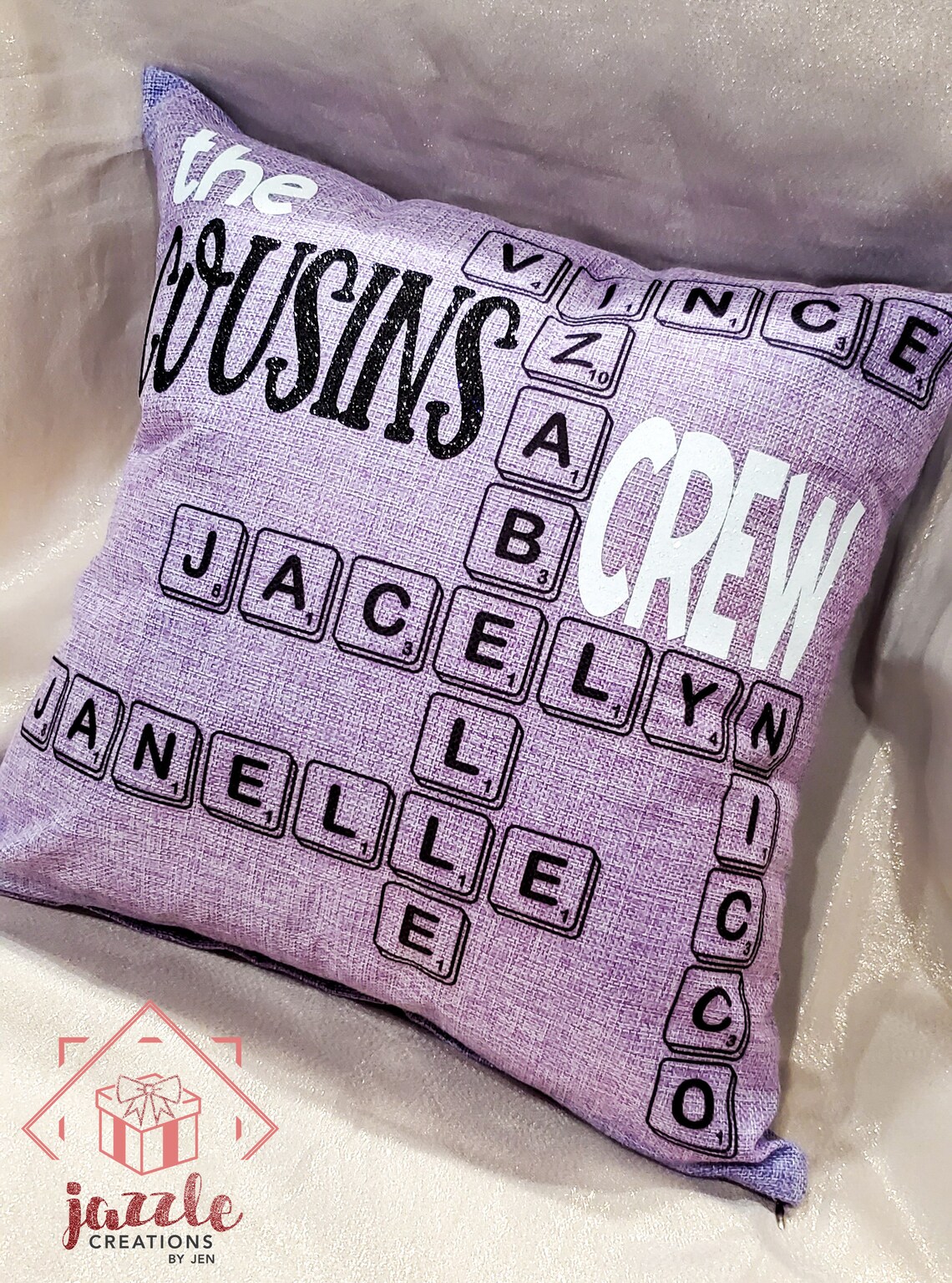 Family Scrabble Pillow Cousin Crew Pillow Grandchildren Etsy