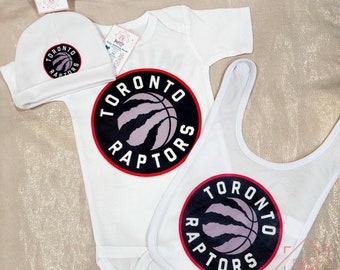 Raptors Custom Onesie, Custom Bib, Custom Hat, Onesie Bundle, Custom Onesie w/ Baby Name, Personalized Onesie, Baby Shower Gift